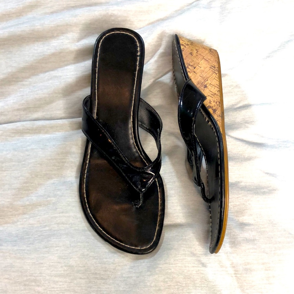 Montego Bay Club Cork Wedge Thongs size 8